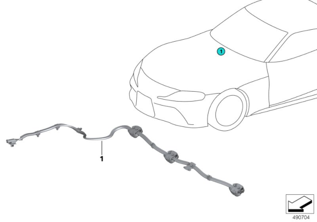 2020 BMW Z4 Single Parts For Windshield Cleaning Diagram