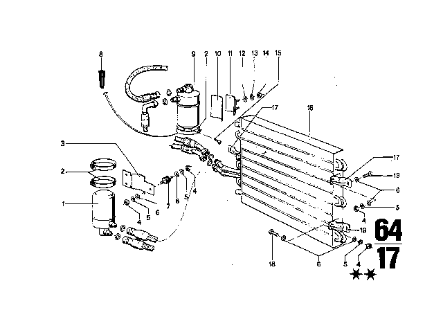 1971 BMW 3.0CS Air Conditioning Unit Parts Diagram 6