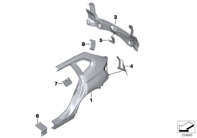 2015 BMW X1 Side Panel / Tail Trim Diagram