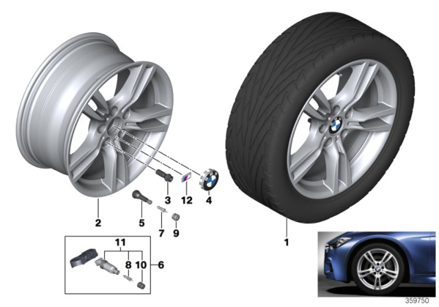 2015 BMW 328i xDrive BMW LA Wheel, M Star Spoke Diagram 2