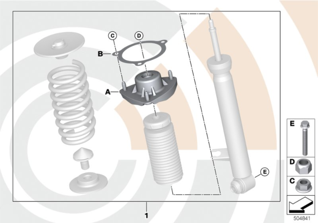 2018 BMW X5 Repair Kit, Support Bearing Diagram 2