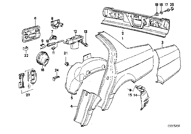 1988 BMW 750iL Cable Grommet Diagram for 61131356042