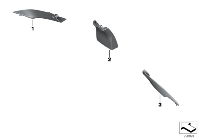 2017 BMW M6 Individual A, B, C Pillar Covers, Top Diagram