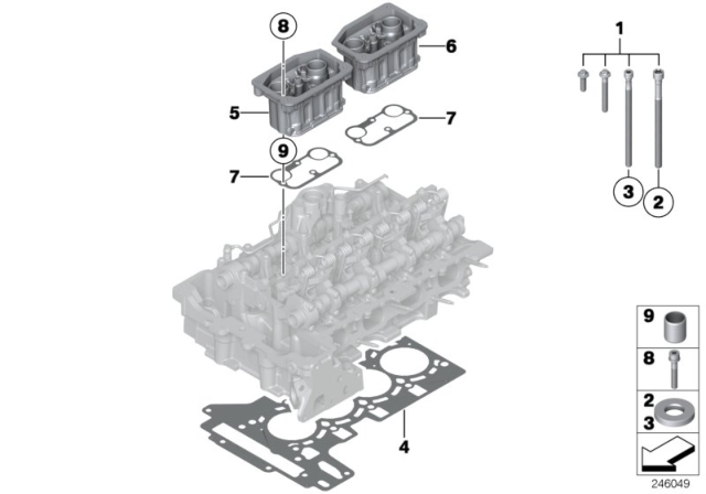 2016 BMW 328i xDrive Cylinder Head / Mounting Parts Diagram