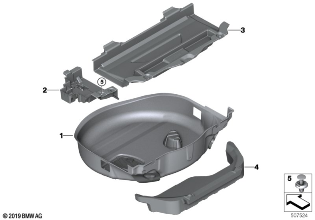 2019 BMW X7 LUGGAGE COMPARTMENT LINER RI Diagram for 51477943342