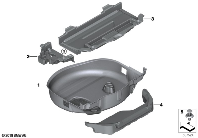 2019 BMW X7 STORAGE TROUG LUGGAGE TRUNK Diagram for 51475A01861