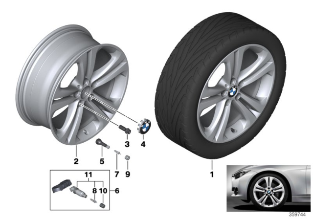 2018 BMW 430i BMW LA Wheel, Double Spoke Diagram 3
