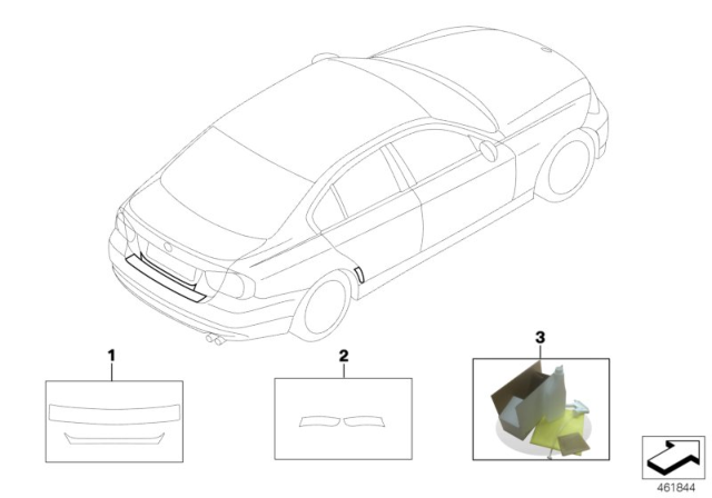 2010 BMW X6 Stone Impact Protective Film,Transparent Diagram for 51910435821