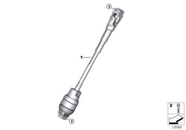 2015 BMW X1 Steering Column - Lower Joint Assy Diagram