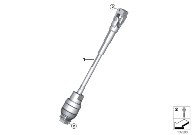 2011 BMW 328i xDrive Steering Column - Lower Joint Assy Diagram