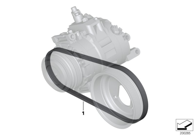 2013 BMW 760Li Ribbed V-Belt Diagram for 11287631826