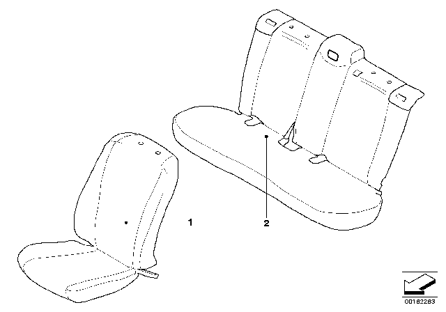 2009 BMW X5 Seat Cover Diagram