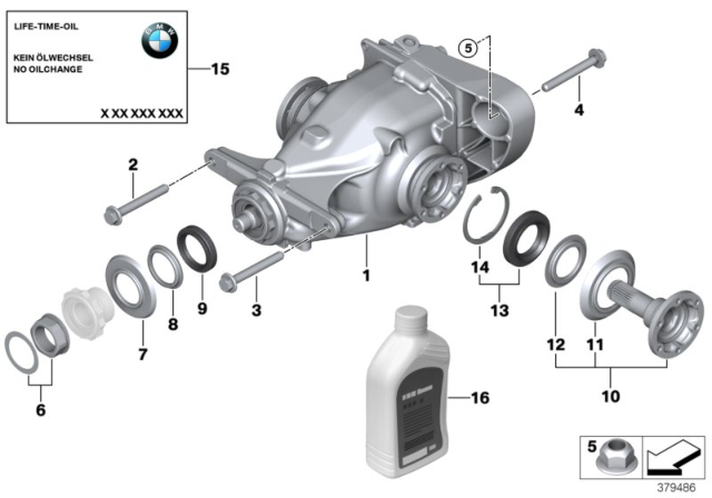 2012 BMW 335i Differential - Drive / Output Diagram 1