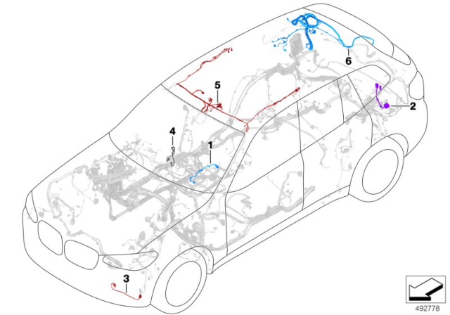 2018 BMW X3 ROOF CABLE HARNESS Diagram for 61128720666