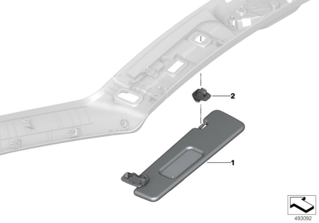 2020 BMW Z4 Sun Visors Diagram