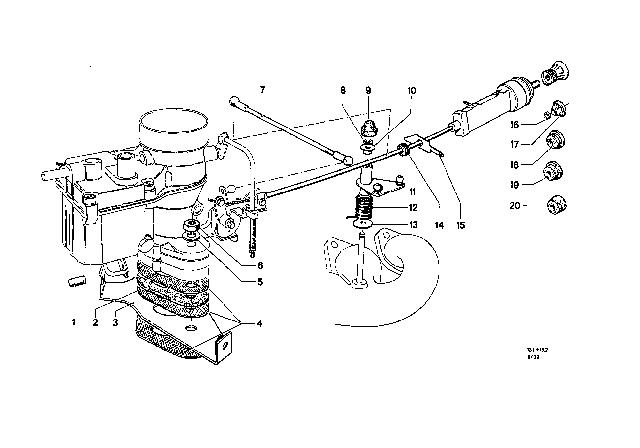 1969 BMW 2000 Carburetor Mounting Parts Diagram 5