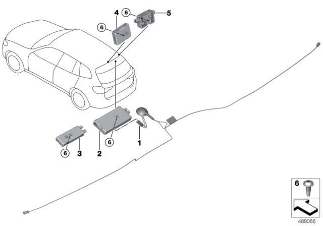 2020 BMW X3 Aerial Probe Diagram for 65209389612