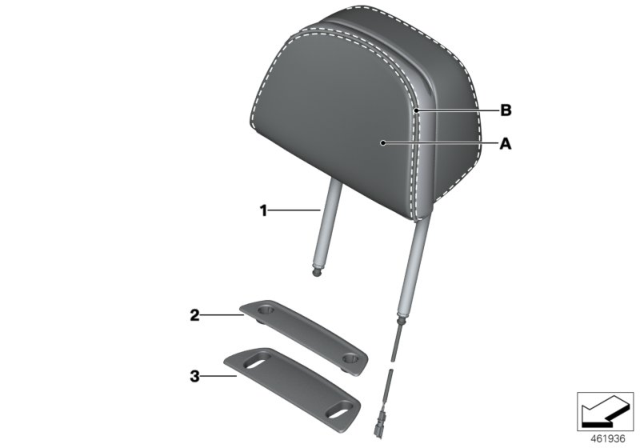 2020 BMW 740i COVER, HEAD RESTRAINT, CC FR Diagram for 52107995640