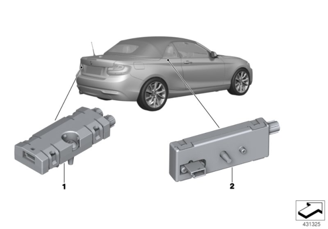 2018 BMW M240i xDrive Components, Antenna Amplifier Diagram