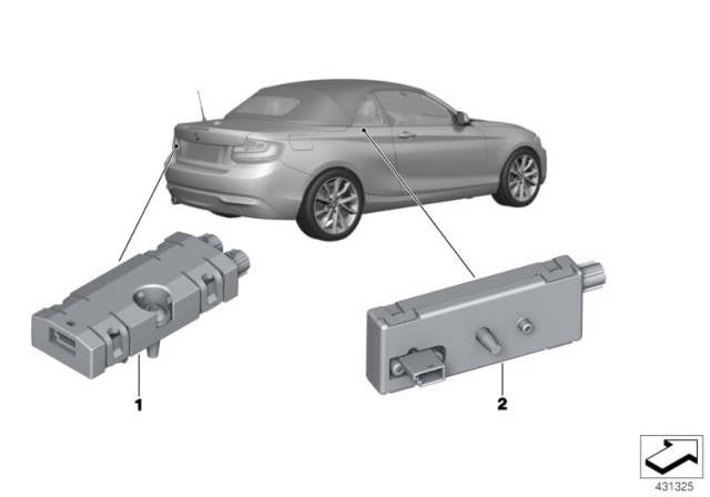 2018 BMW 230i Components, Antenna Amplifier Diagram