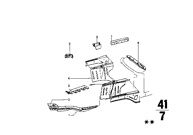 1975 BMW 2002 Bracket Diagram for 41141852111