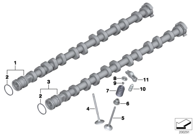 2010 BMW 760Li Valve Timing Gear - Camshaft / Valves Diagram