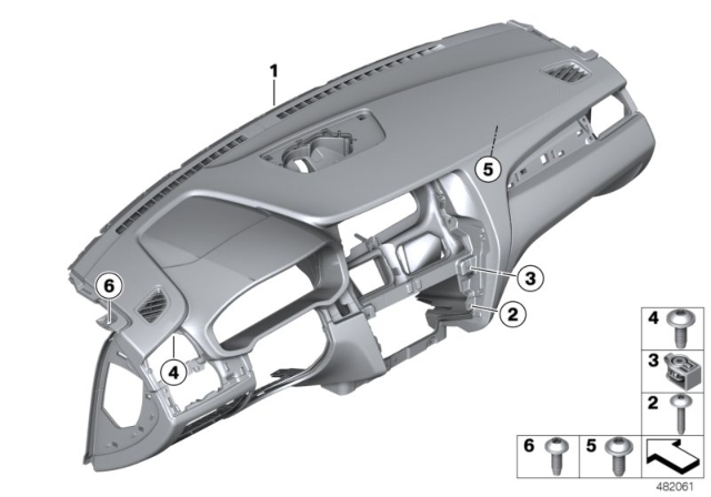 2015 BMW X3 Instrument Panel Diagram for 51459217281