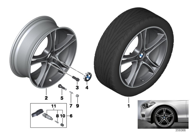 2016 BMW 228i xDrive BMW LA Wheel, Double Spoke Diagram 1