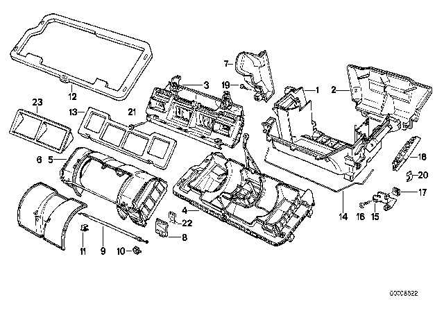 1993 BMW 740iL Housing Lower Part Diagram for 64111374393