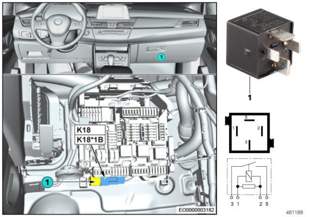 2017 BMW X1 Relay, Heated Windscreen Diagram