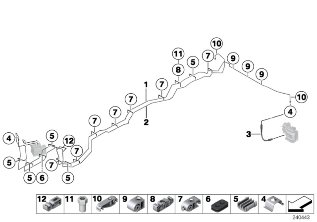 2015 BMW X3 Brake Pipe, Rear Diagram