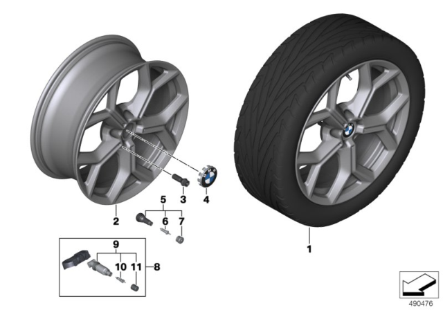 2020 BMW X3 BMW LA Wheel, V-Spoke Diagram 2