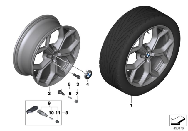 2020 BMW X4 LIGHT ALLOY RIM FERRICGREY Diagram for 36116877327