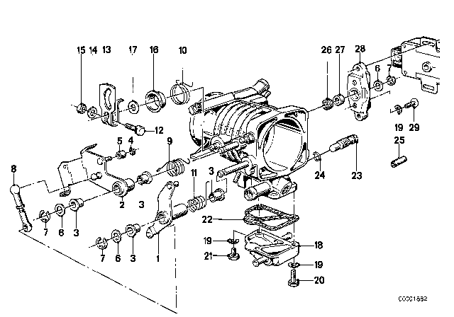 1978 BMW 633CSi Accelerator Pedal Diagram 1