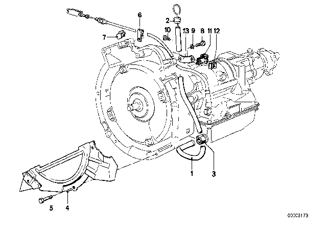 1985 BMW 528e Transmission Mounting Diagram 1