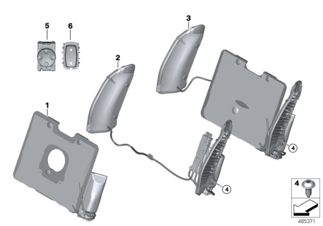 2019 BMW X4 Lumbar Support With Pump Diagram for 52107418338