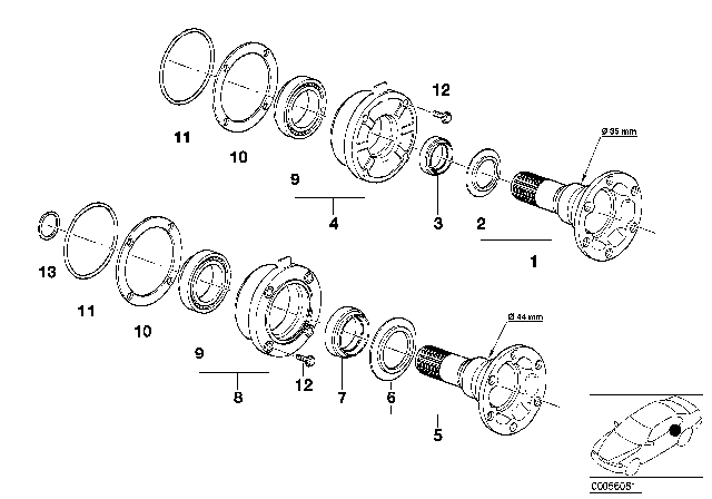 1985 BMW 318i Shaft Seal Diagram for 33121210290