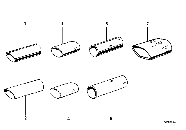 1999 BMW 328i Tailpipe Trim, Chrome Diagram for 82129404730