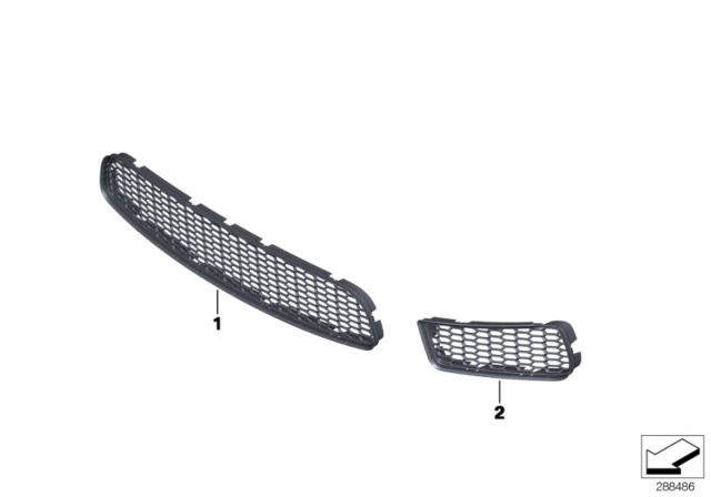 2014 BMW M6 Grille, Air Inlet, Right Diagram for 51118050506