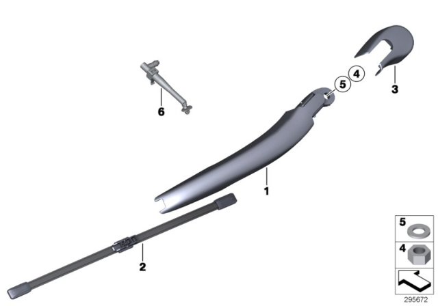 2015 BMW 328d xDrive Single Parts For Rear Window Cleaning Diagram