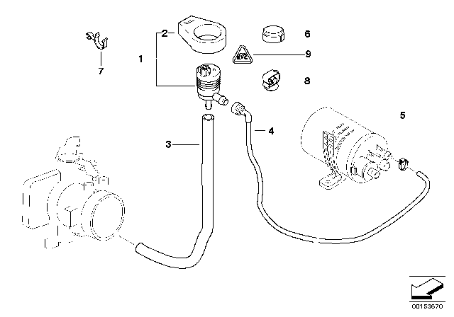 2004 BMW 330Ci Fuel Tank Breather Valve Diagram