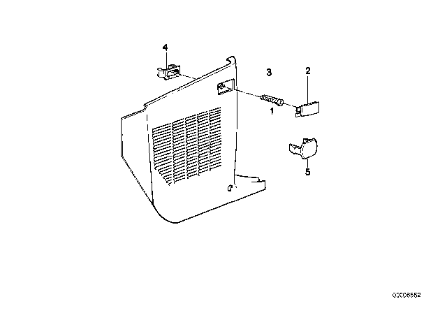 1988 BMW 750iL Lateral Trim Panel Front Left Diagram for 51438127495