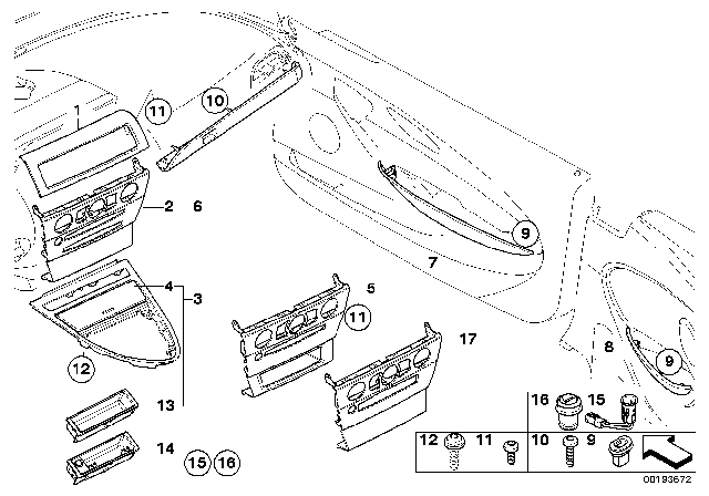 2010 BMW 650i Decorative Strip Trim Panel, Rear Right Diagram for 51436960892