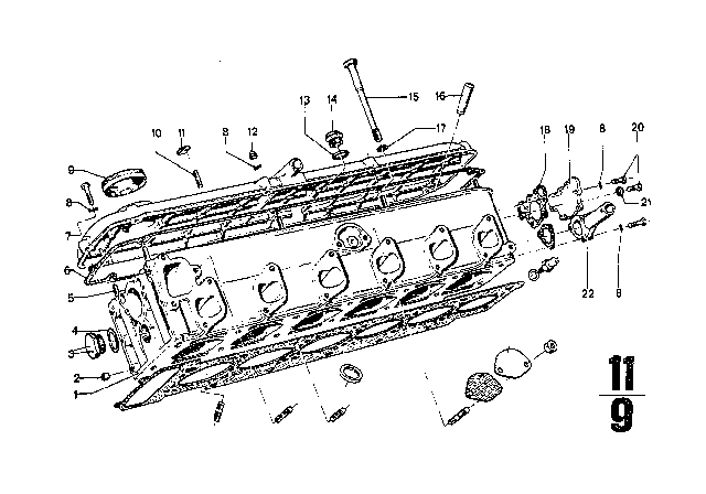 1972 BMW Bavaria Cylinder Head Cover / Mounting Parts Diagram 1