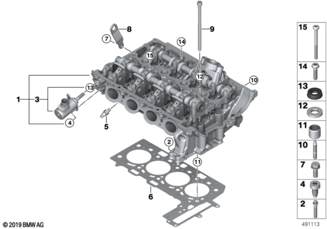 2019 BMW X2 Cylinder Head / Mounting Parts Diagram