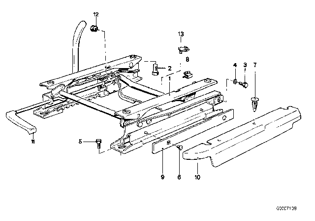 1989 BMW 635CSi Covering Lower Outer Diagram for 52101931806