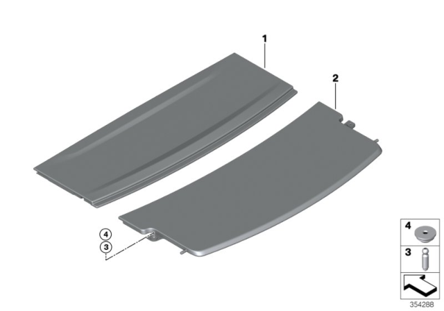 2014 BMW 328i GT Rear Window Shelf Diagram