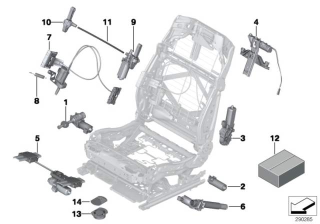 2014 BMW M5 Seat, Front, Electrical System & Drives Diagram