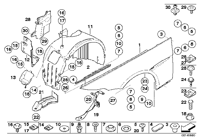 2010 BMW M6 Side Panel, Front Diagram