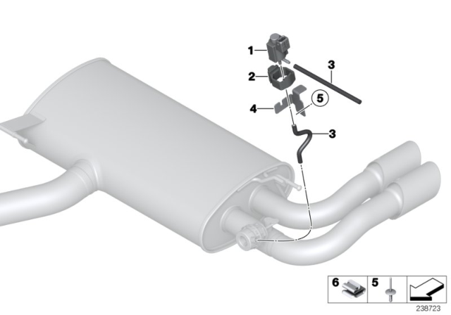 2012 BMW X3 Vacuum Control, Exhaust Flap Diagram
